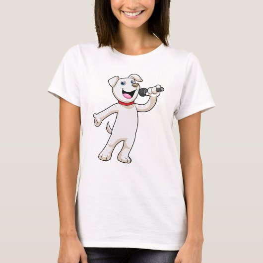 Hunde als Sänger mit Mikrofon T-Shirt (Vorderseite)