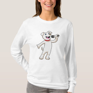 Hunde als Sänger mit Mikrofon T-Shirt