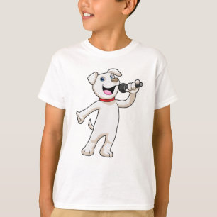Hunde als Sänger mit Mikrofon T-Shirt