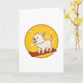 Hunde als Skifahrer mit Skis Karte (Gelbe Blume)