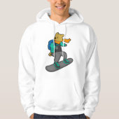 Hunde als Snowboarder mit Snowboard & Backpack Hoodie (Vorderseite)