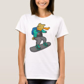 Hunde als Snowboarder mit Snowboard & Backpack T-Shirt (Vorderseite)
