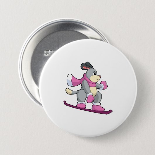 Hunde als Snowboarder mit Sonowboard Button (Vorne & Hinten)