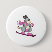 Hunde als Snowboarder mit Sonowboard Button (Vorderseite)
