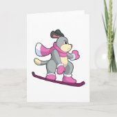 Hunde als Snowboarder mit Sonowboard Karte (Vorderseite)