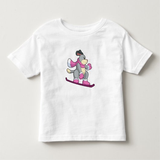 Hunde als Snowboarder mit Sonowboard Kleinkind T-shirt (Vorderseite)