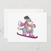 Hunde als Snowboarder mit Sonowboard Postkarte (Vorne/Hinten)