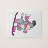 Hunde als Snowboarder mit Sonowboard Puzzle (Horizontal)