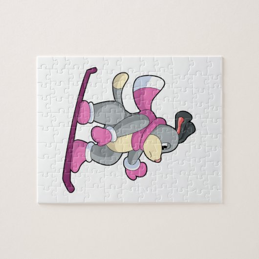 Hunde als Snowboarder mit Sonowboard Puzzle (Horizontal)