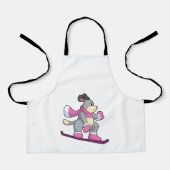 Hunde als Snowboarder mit Sonowboard Schürze (Vorderseite)