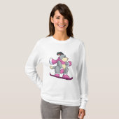 Hunde als Snowboarder mit Sonowboard T-Shirt (Vorne ganz)