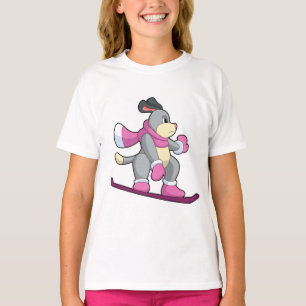 Hunde als Snowboarder mit Sonowboard T-Shirt