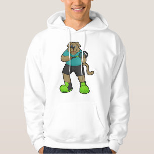 Hunde als Tennisspieler mit Tennisschläger Hoodie