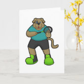 Hunde als Tennisspieler mit Tennisschläger Karte (Gelbe Blume)