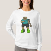 Hunde als Tennisspieler mit Tennisschläger T-Shirt (Vorderseite)