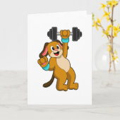 Hunde am Krafttraining mit Dumbell Karte (Gelbe Blume)