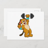 Hunde am Krafttraining mit Dumbell Postkarte (Vorne/Hinten)