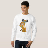 Hunde am Krafttraining mit Dumbell Sweatshirt (Vorne ganz)
