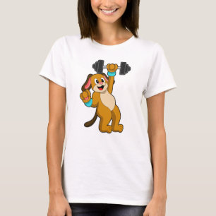 Hunde am Krafttraining mit Dumbell T-Shirt