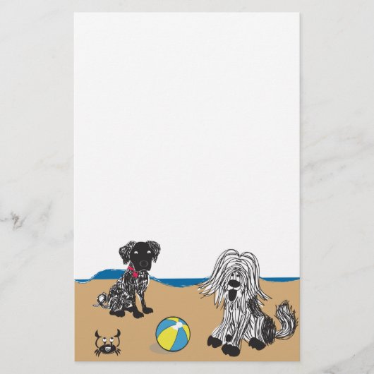 Hunde am Strand Briefpapier (Vorderseite)