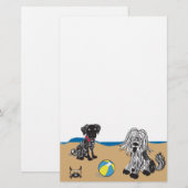 Hunde am Strand Briefpapier (Vorne/Hinten)