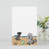 Hunde am Strand Briefpapier (Stehend Vorderseite)