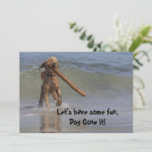 Hunde am Strand Einladung (Stehend Vorderseite)