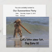 Hunde am Strand Einladung (Vorne/Hinten)
