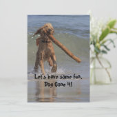 Hunde am Strand Einladung (Stehend Vorderseite)