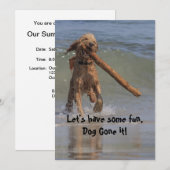 Hunde am Strand Einladung (Vorne/Hinten)