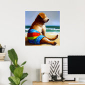 Hunde am Strand Poster (Heimbüro)