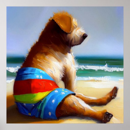 Hunde am Strand Poster (Vorne)