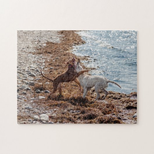 Hunde am Strand Puzzle (Horizontal)