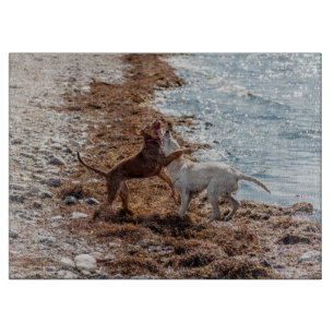 Hunde am Strand Schneidebrett