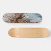 Hunde am Strand Skateboard (Horizontal)