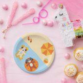 Hunde am Strand, sonnig Pappteller (Party)