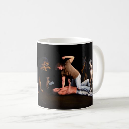 Hunde an Manfight Tasse (VorderseiteRechts)