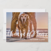 Hunde an Strand Änderung der Pläne verschoben Hoch Save The Date (Vorderseite)