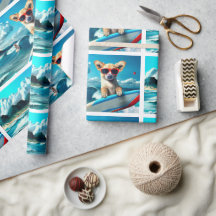 Hunde an Surfbrettern mit Sonnenbrille KI Art