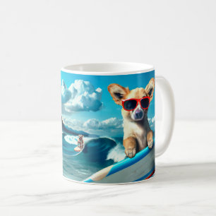 Hunde an Surfbrettern mit Sonnenbrille KI Art Kaffeetasse