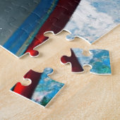 Hunde an Surfbrettern mit Sonnenbrille KI Art Puzzle (Seite)