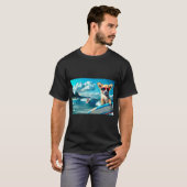 Hunde an Surfbrettern mit Sonnenbrille KI Art T-Shirt (Vorne ganz)