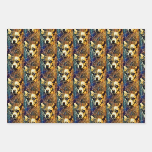 Hunde Art Set Geschenkpapier Set (Vorderseite)