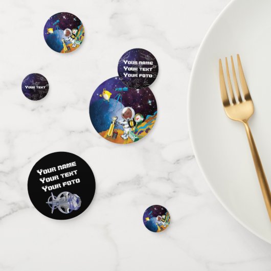 Hunde-Astronaut und Alien Konfetti (Gruppe)