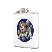 Hunde Astronaut, Weltraumhund Flachmann (Links)