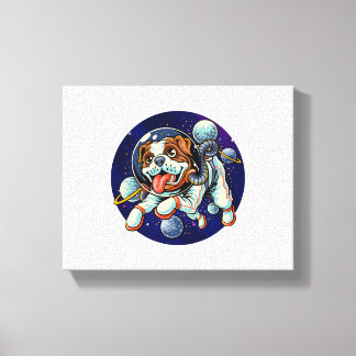 Hunde Astronaut, Weltraumhund Leinwanddruck