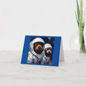 Hunde Astronauten Karte (Vorderseite)