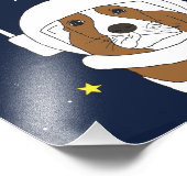 Hunde-Astronautentier mit Weltraumhelm Fotodruck (Ecke)
