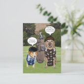 Hunde auf dem Golfplatz Postkarte (Stehend Vorderseite)