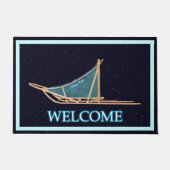 Hunde auf den Stars Schlitten - Willkommen Fußmatte (Vorderseite)